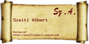 Szeitl Albert névjegykártya