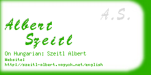 albert szeitl business card